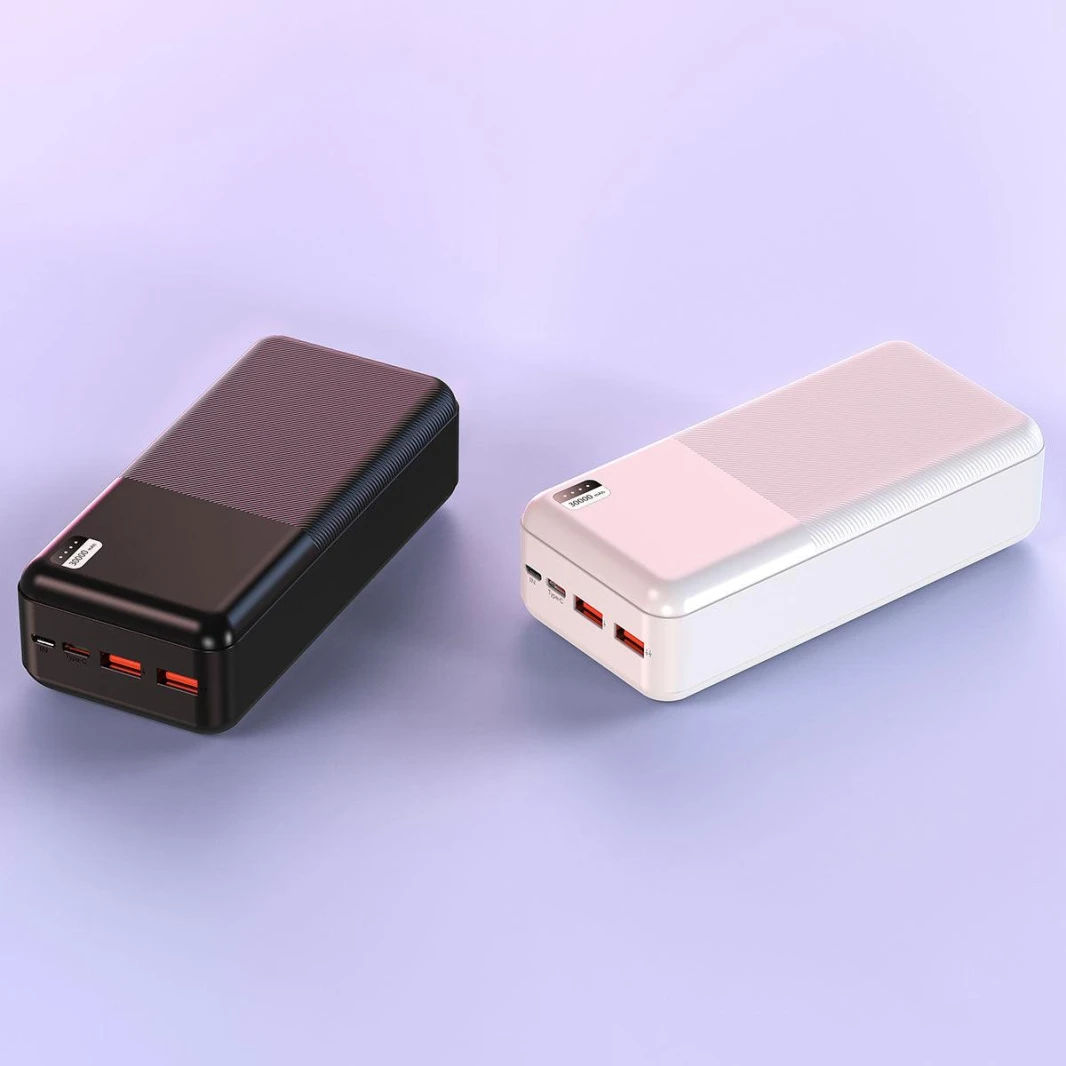 باور بانك محمول Xipin PX723 بمنفذين USB بسعة 30000 مللي أمبير في الساعة مع مؤشر ضوئي LED للشحن السريع