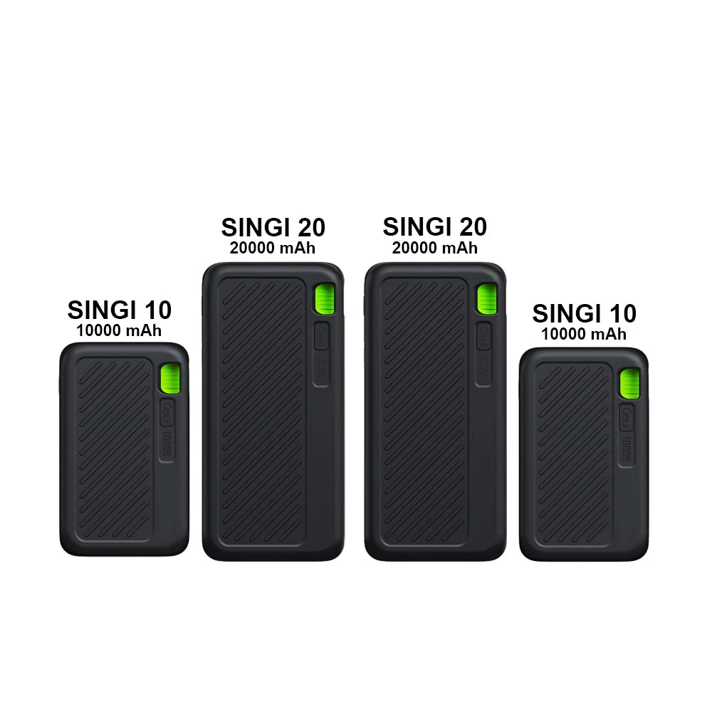 مجموعة Goui Bundle27 من Power Bank - 2x Singi 10,000mAh و 2x Singi 20,000mAh باللون الأسود