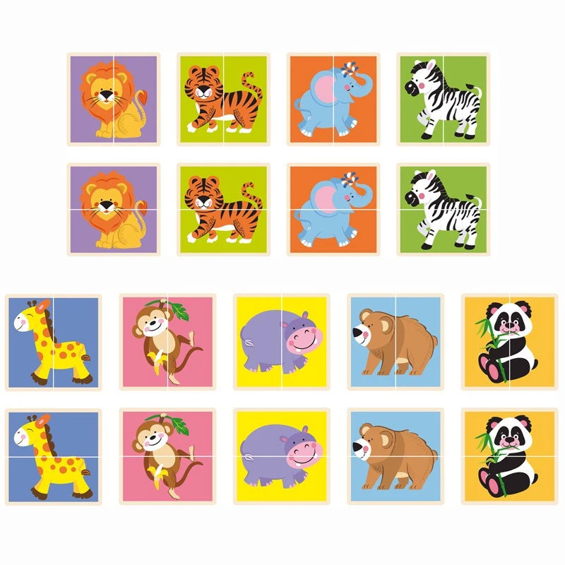 VIGA Matching Puzzle Wild Animals Design for Kids