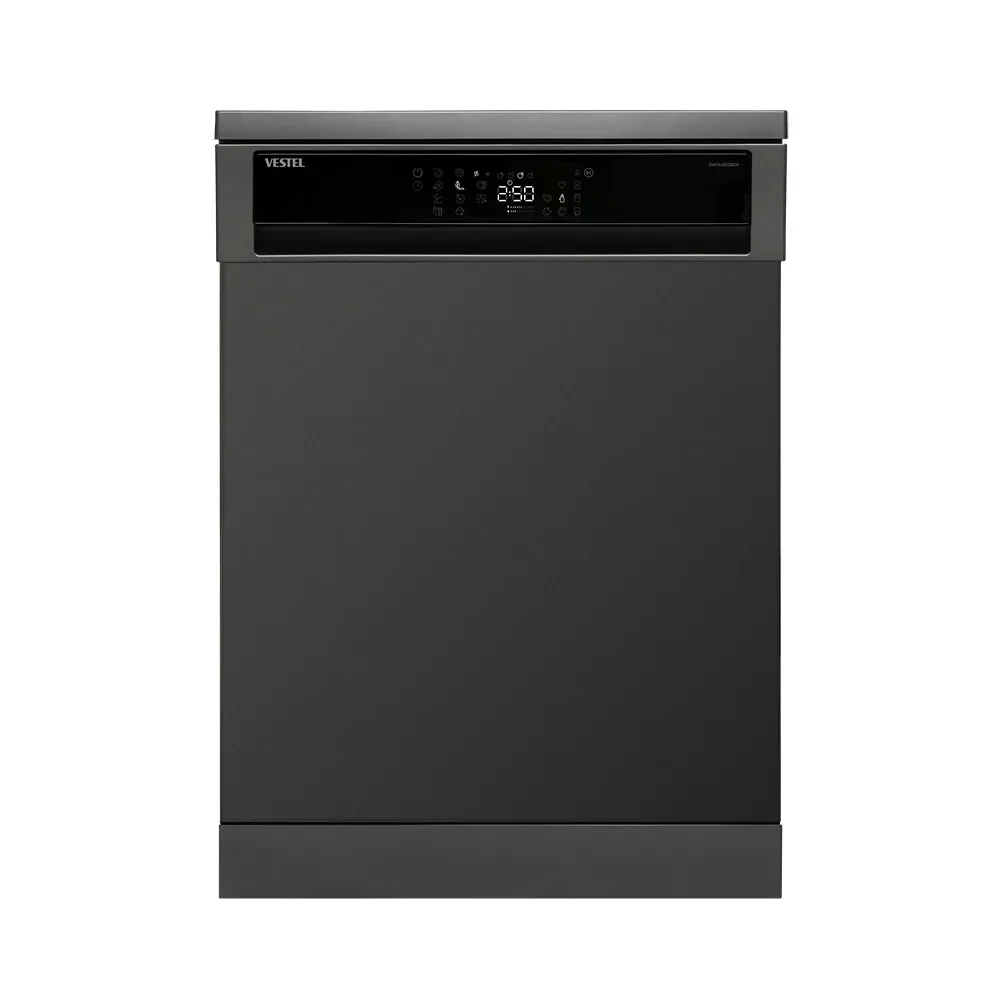 Vestel Dishwasher with 10 programs, 9 sprinklers and 3 baskets with a capacity of 15 sets A+++ in dark steel color