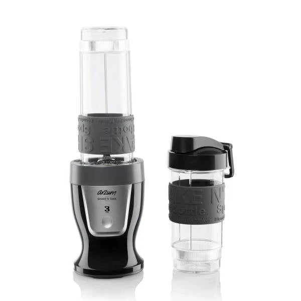 Shake'N Take خلاط شخصي من أرزوم بقوة 300 واط، بطارية ليثيوم أيون، زجاجتان