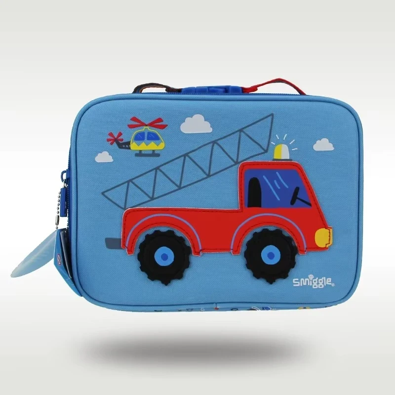 Smiggle | Lunch Bag Children's | Handbag Boys Blue Car Cute Picnic Bag Fruit Lunchbox | 9 Inches