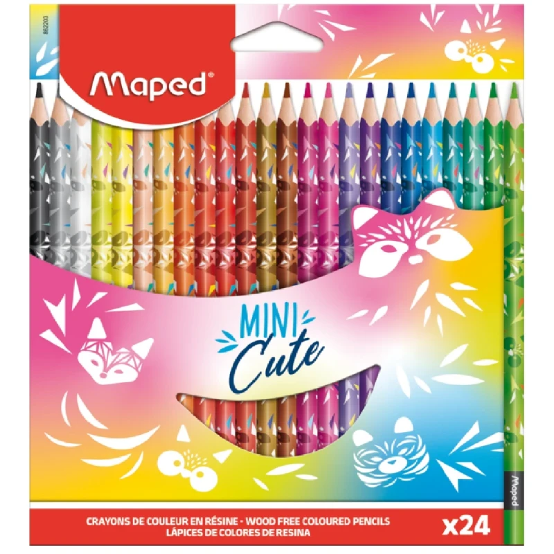 Maped Colored Pencils mini cute, 24 Pieces