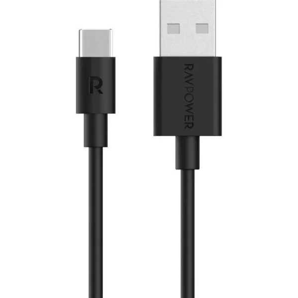 كابل RAVPower USB إلى نوع C 1M TPE - أسود