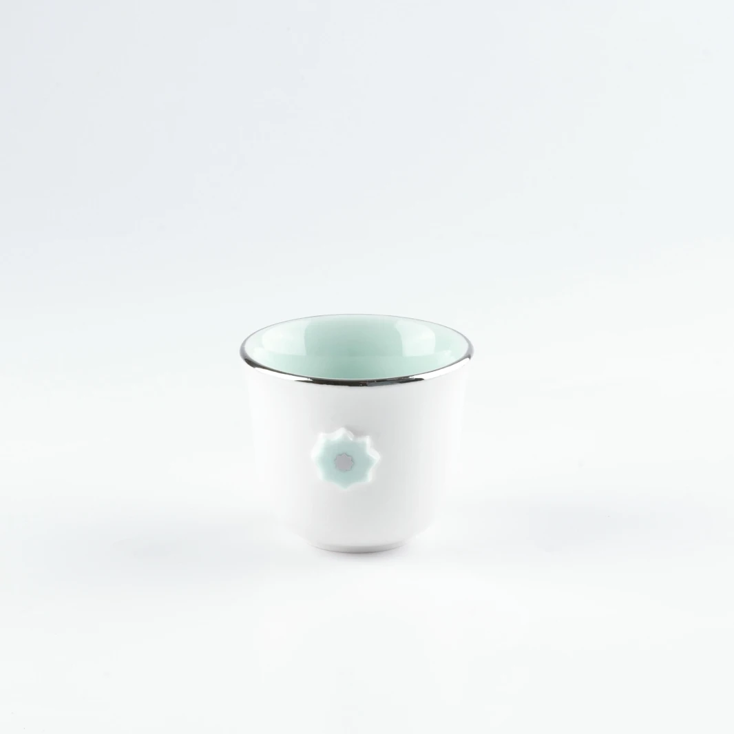 طقم قهوة عربية 12 قطعة من عسلة - Teal  Silver