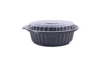 Round Black Microwave Container 500g with Lid