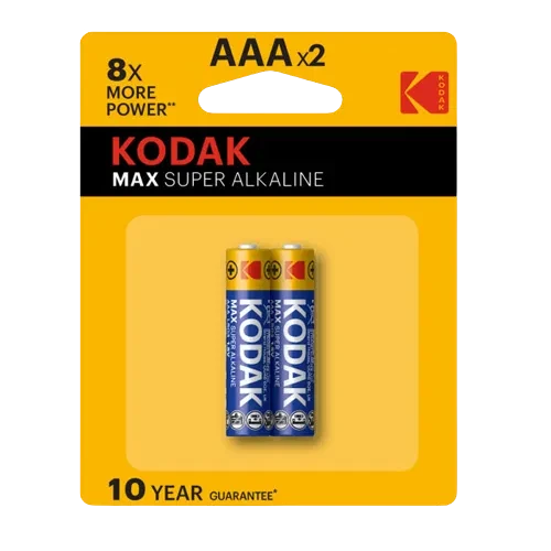 Kodak AAA Max Super Alkaline Batteries Pack of 2