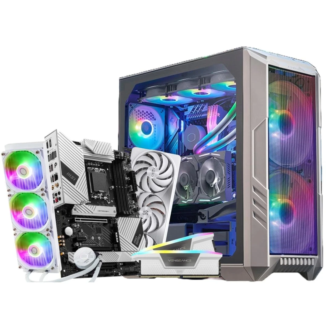تجميعة إنتل بيضاء مميزة - معالج إنتل Core i7-13700F وكرت شاشة RTX 4070 Ti سعة 12 جيجابايت وذاكرة RAM 32 جيجابايت DDR5