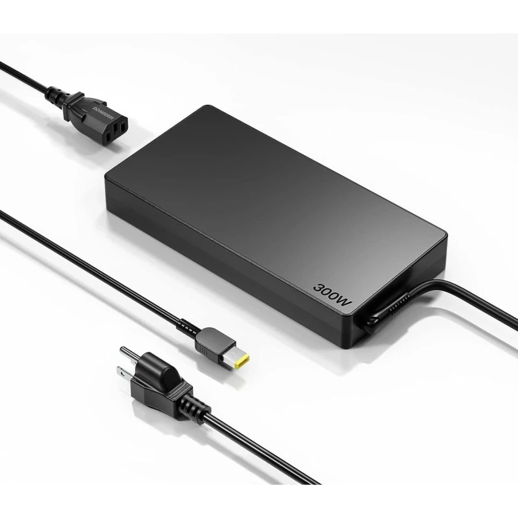 Lenovo 300W Slim Tip AC Adapter Charger Compatible With Legion 5 & 7 series w/ Power Cord - GX21F23053