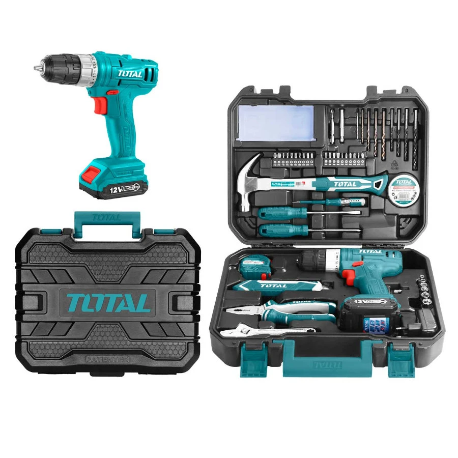 Drill set 12 volt lithium 127 pieces of Total