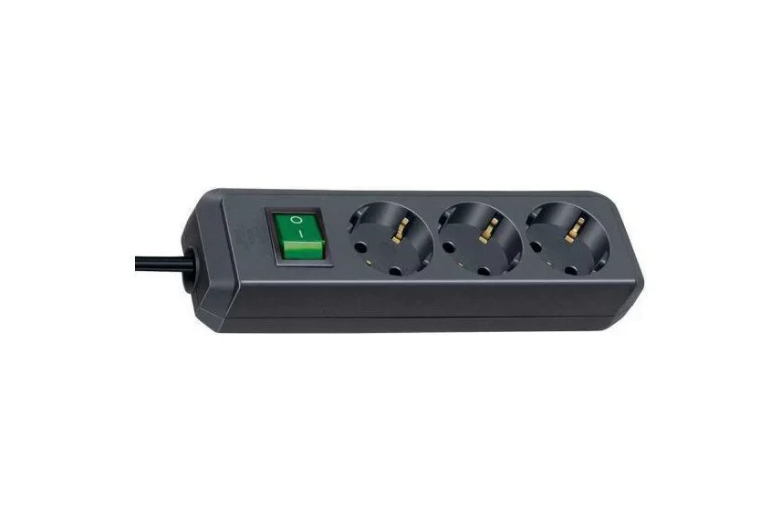 Electricity link 3 exits length 3 meters black