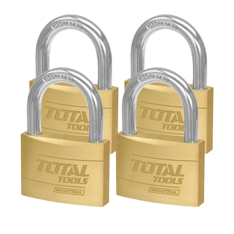 A group of copper locks (4 locks in the Master key) Total