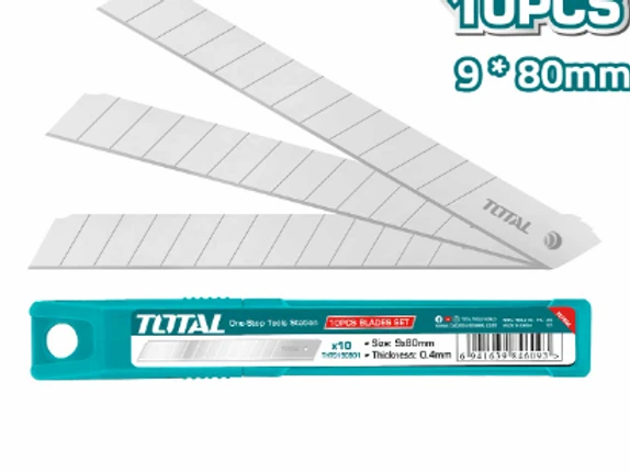 مجموعة شفرات 10 قطعة بحجم 9X80 مم توتال