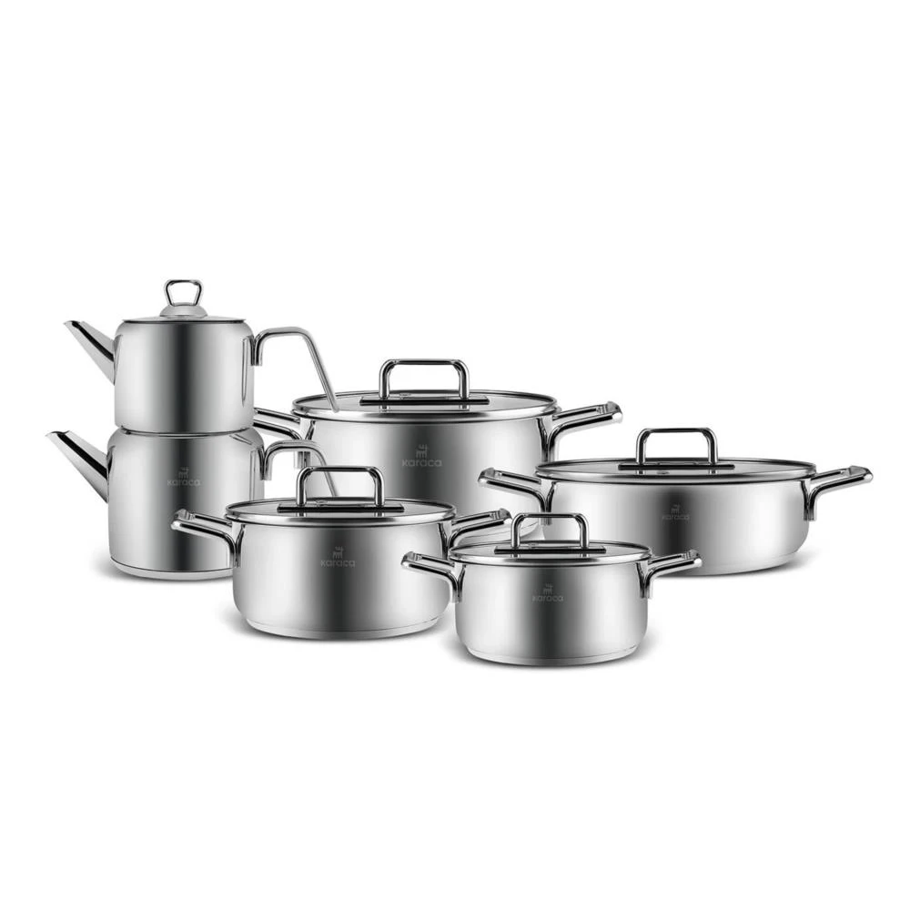 KARACA ARYA 11 PIECE STAINLESS STEEL POT, METAL