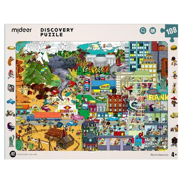 Mideer - Discovery Puzzle Big World Small World - North American - age 4+