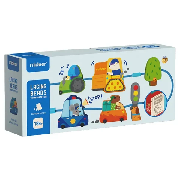 Mideer - Lacing Beads - Transportation - Age 18+ Months