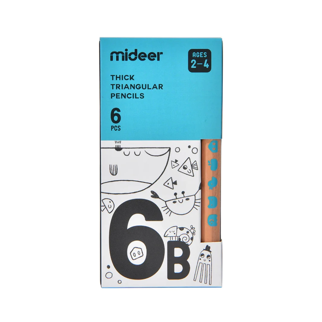 Mideer - Thick Triangular Pencils - 6B - age +3