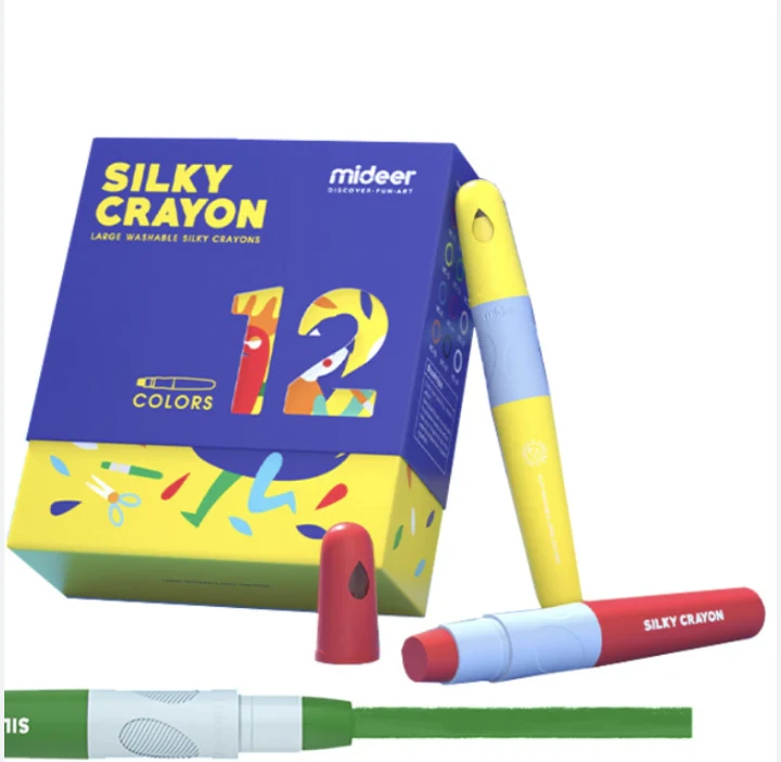 Mideer - Washable Silky Crayon - 12 colors - age 3+