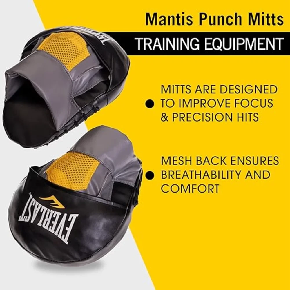 قفازات اللكم 'Everlast Mantis Punch Mitts' باللون الرمادي/الأصفر