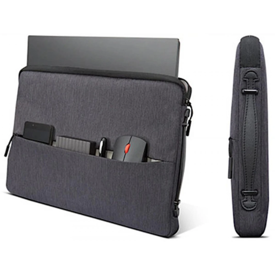 Lenovo Urban Laptop Sleeve 13  زوايا مطاطية مبطنة ناعمة مقاومة للماء - رمادي فحم