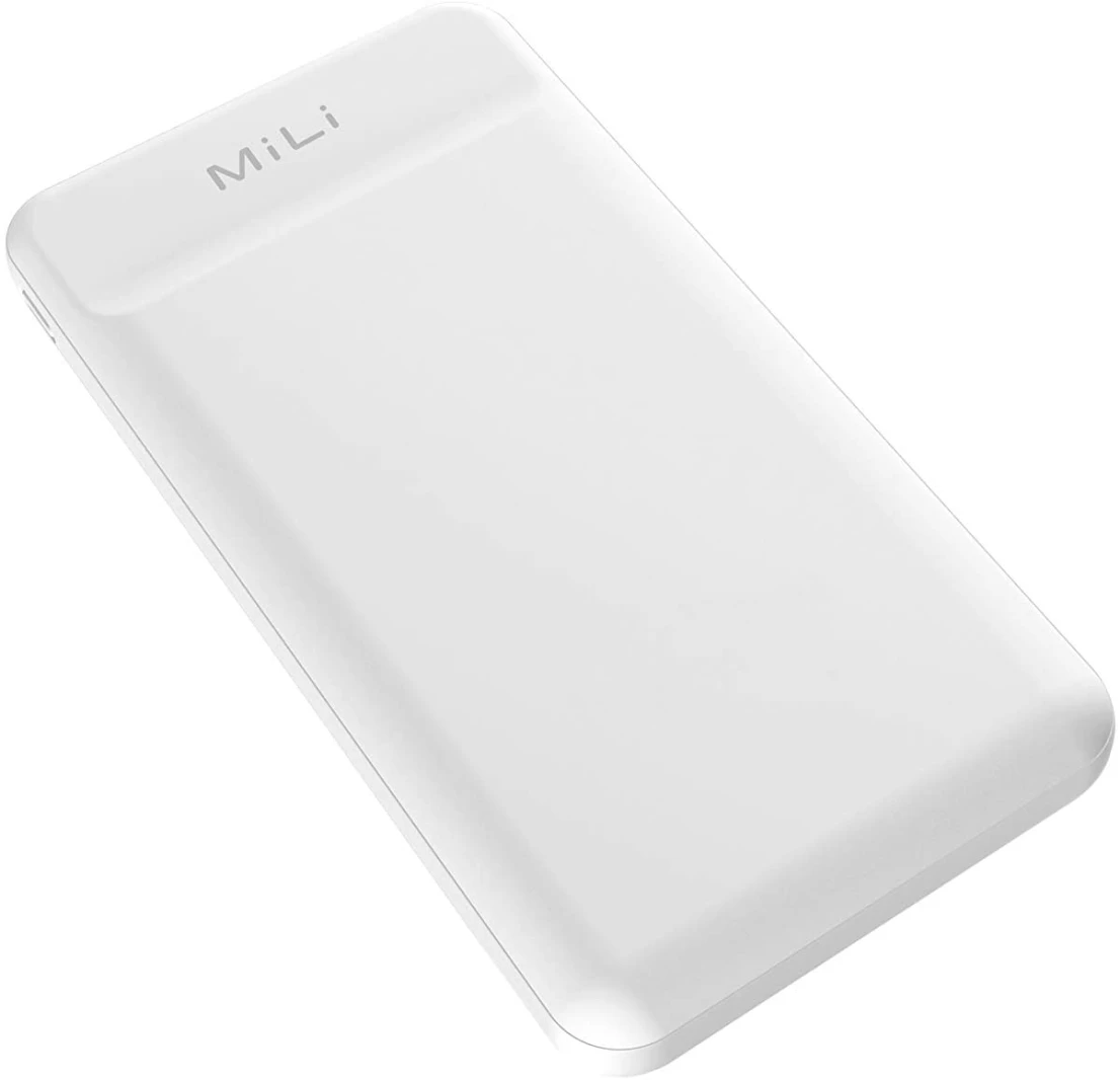 MiLi Power Shine II Wired 10,000mAh Power Bank White