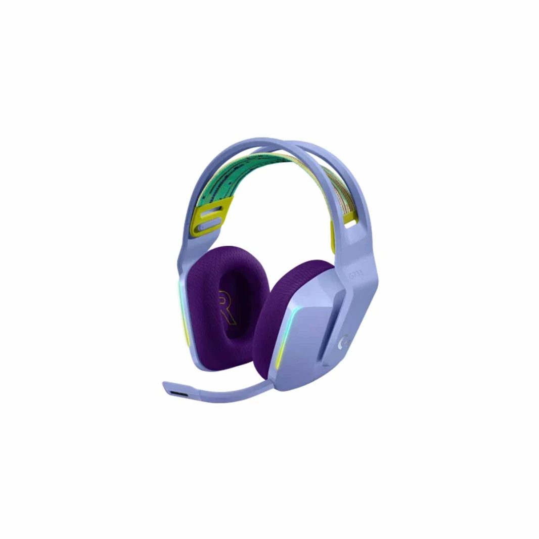 Logitech G733 Lightspeed Wireless Gaming Headset with Suspension Headband, Lightsync RGB-Lilac