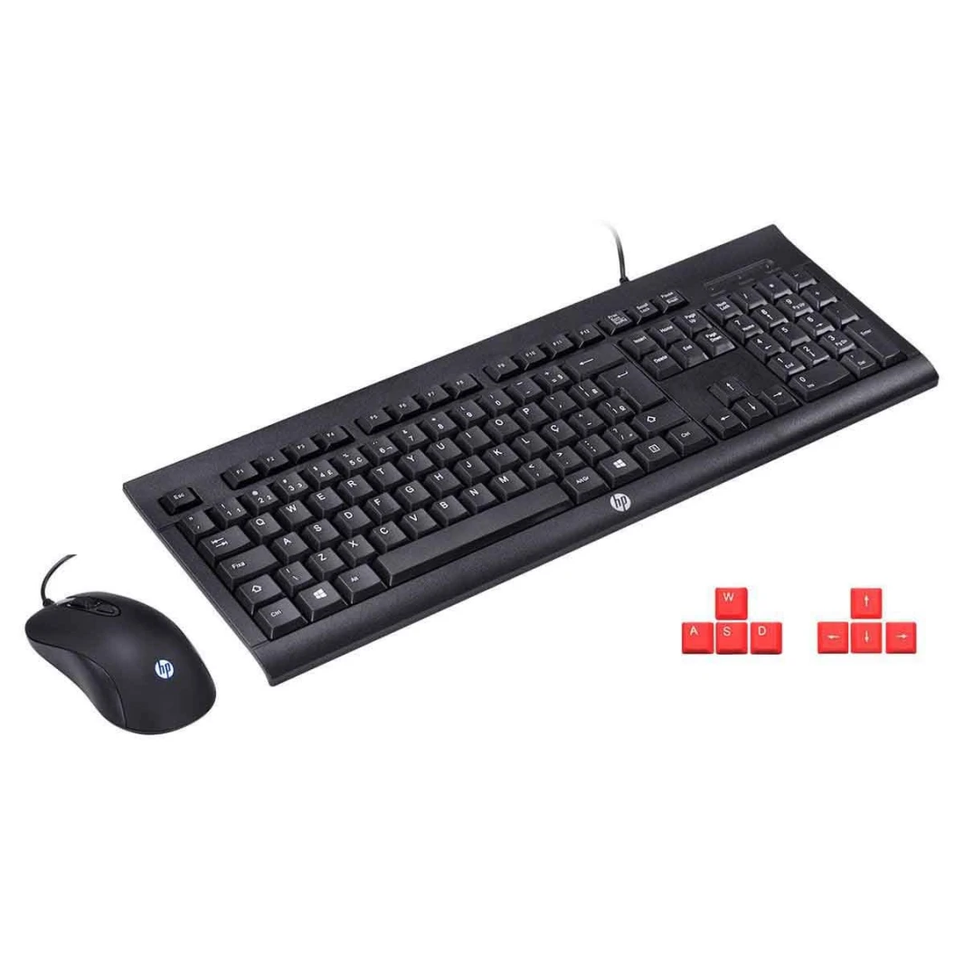 ماء HP km100 USB السلكية الألعاب لوحة المفاتيح الماوس كومبو