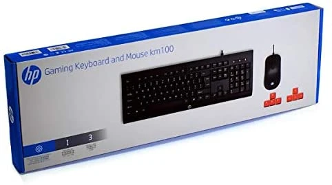 ماء HP km100 USB السلكية الألعاب لوحة المفاتيح الماوس كومبو