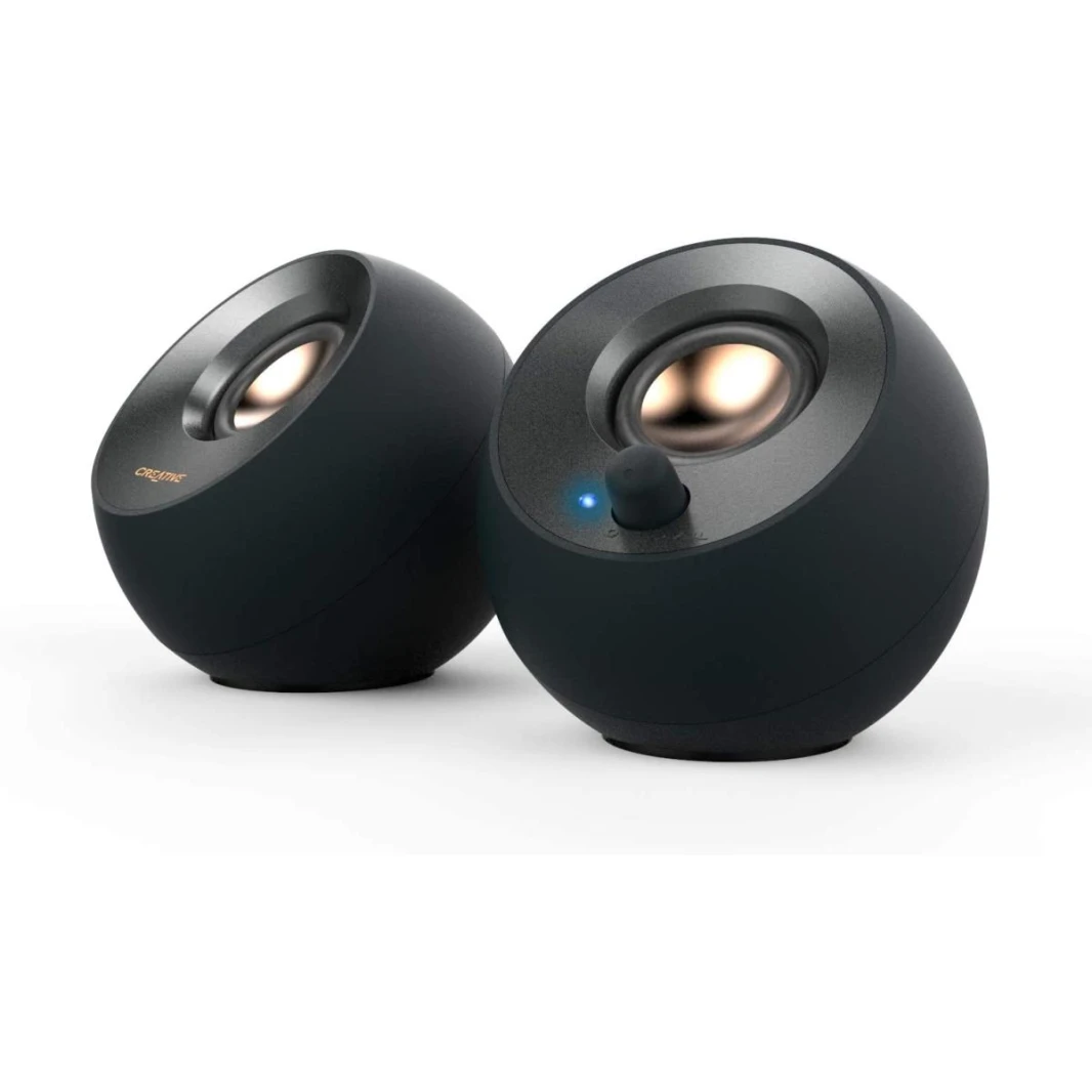 Creative Pebble V2 Minimalistic USB-C & 3.5 مم AUX-in ما يصل إلى 8W RMS الطاقة ث / USB محول نوع A