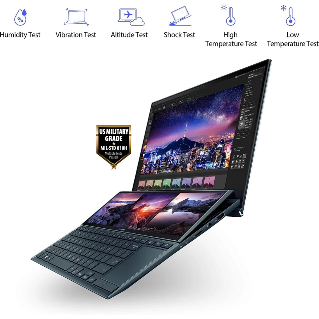 ASUS ZenBook Duo 14 UX482EGR جديد إنتل 11th Gen Core i7 4-Cores شاشة تعمل باللمس - أزرق سماوي