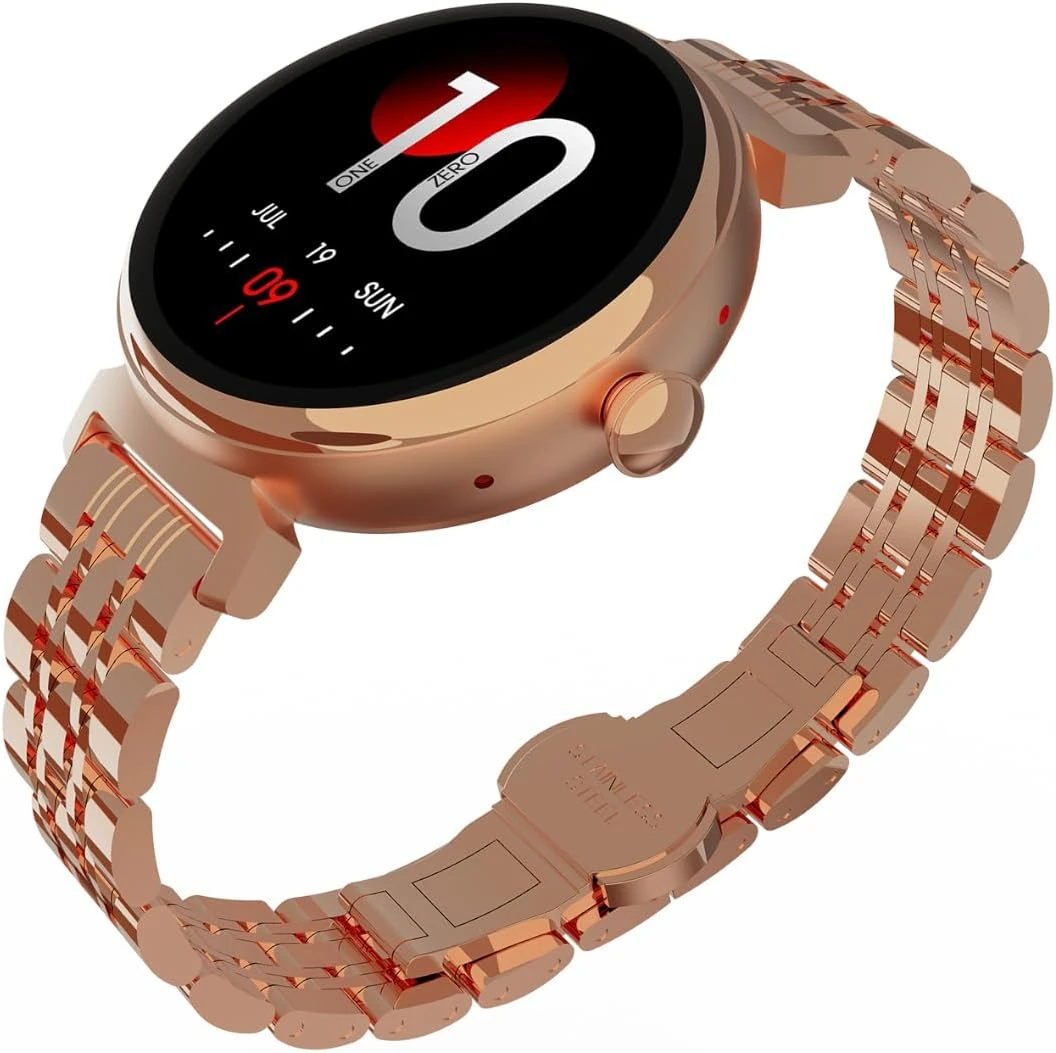 HiFuture AURA Amoled Wireless Calling Bluetooth SmartWatch - Rose Gold