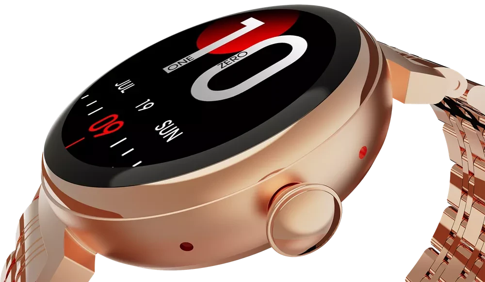 HiFuture AURA Amoled Wireless Calling Bluetooth SmartWatch - Rose Gold
