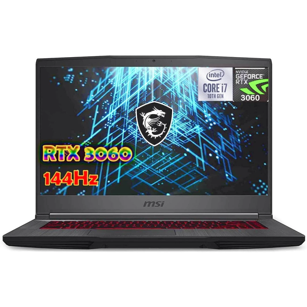 MSI GF65 10UE-051XPL NEW 10Gen إنتل كور i7 6-الأساسيات ث / RTX 3060 144Hz