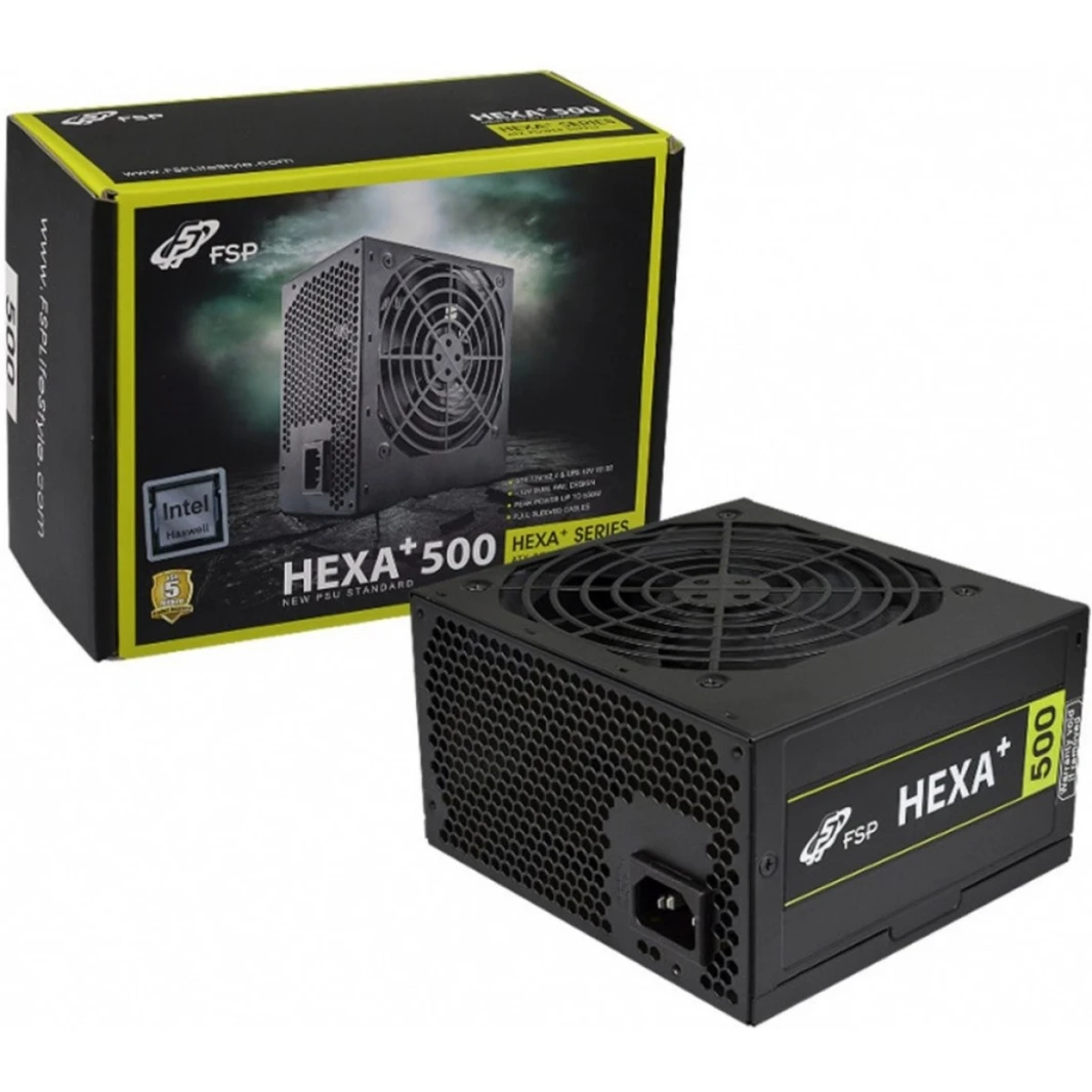 FSP HEXA H2-500 500W 80  ATX التيار الكهربائي الأسود