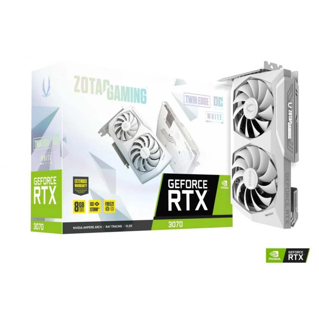 ZOTAC GAMING GeForce RTX 3070 Twin Edge OC 8GB GDDR6 (الطبعة البيضاء) - بطاقة الرسومات