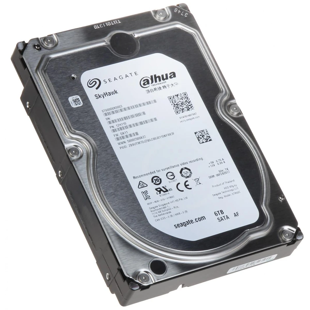 سيجيت سكاي هوك ST6000VX0003 6TB المراقبة الداخلية القرص الصلب HDD 3.5Inche (تصميم من قبل داهوا)
