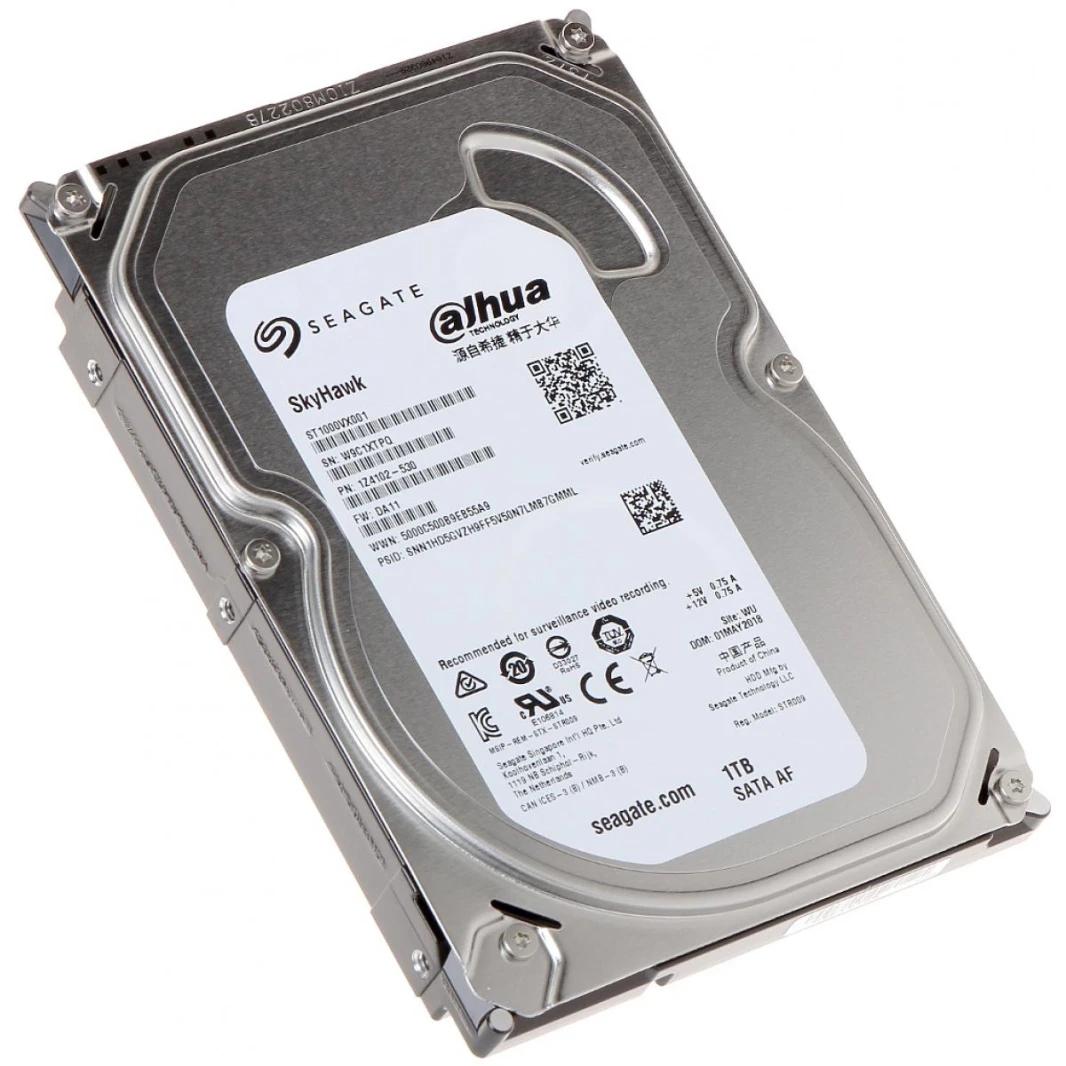 سيجيت سكاي هوك ST1000VX001 1TB المراقبة الداخلية القرص الصلب HDD 3.5 بوصة (تصميم من قبل داهوا)