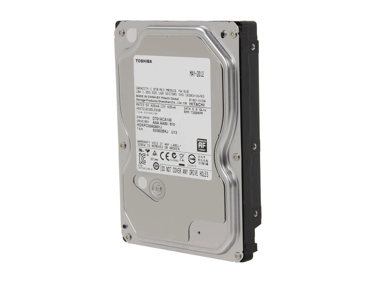 TOSHIBA DT01ACA100 1TB 7200 RPM 32MB Cache SATA 6.0Gb/s 3.5″ Internal Hard Drive Bare Drive