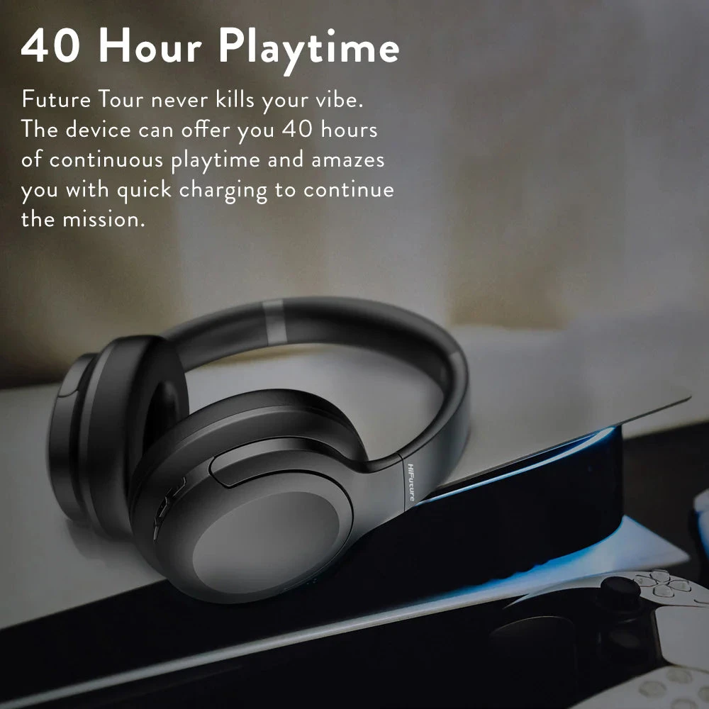 HiFuture Hybrid Active Noise Cancelling Headphones - Black