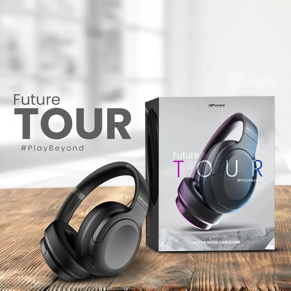 HiFuture Hybrid Active Noise Cancelling Headphones - Black