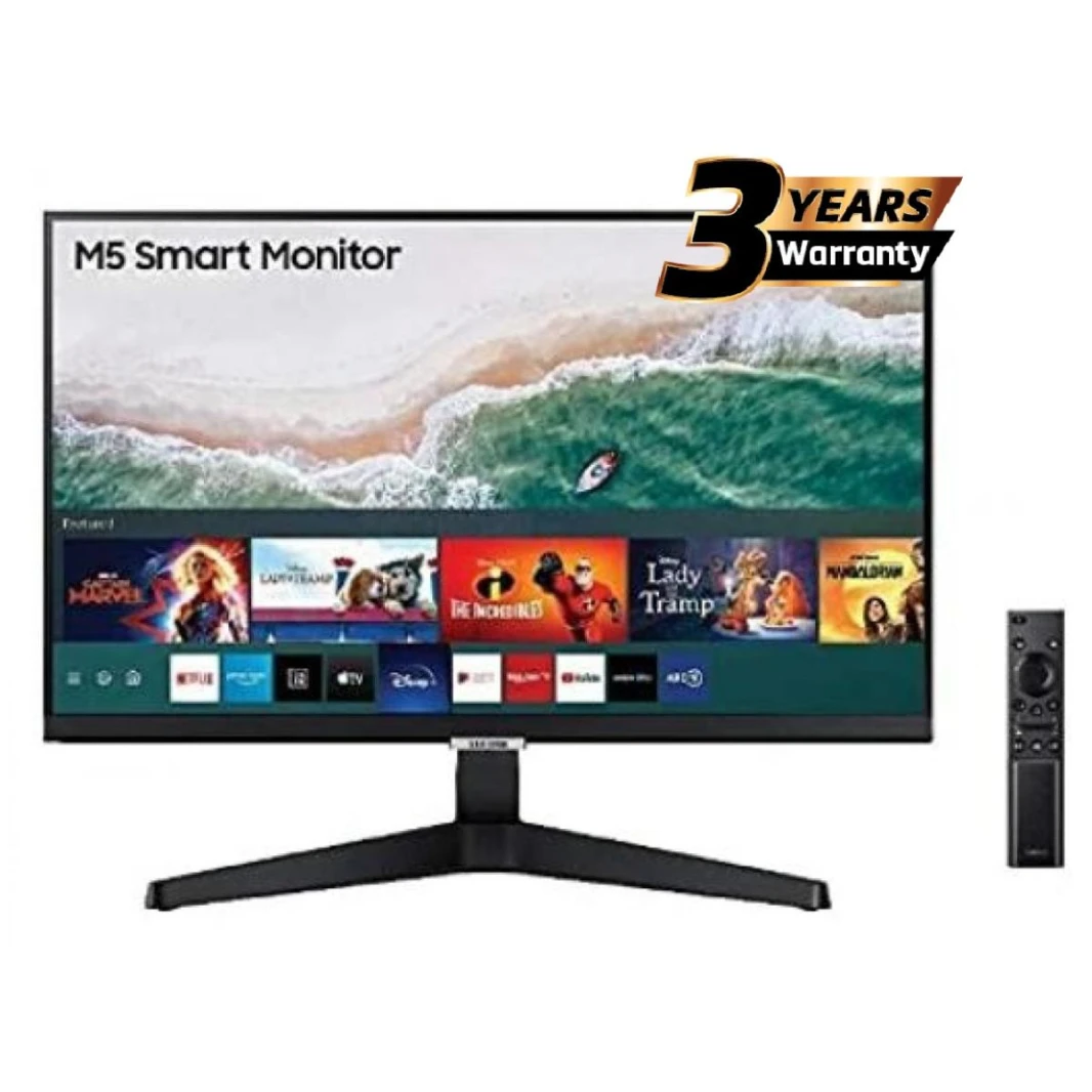 SAMSUNG M5 24  IPS FHD HDR10 Smart Monitor - مع Netflix و YouTube و HBO و Prime Video و Apple TV Streaming ، أسود