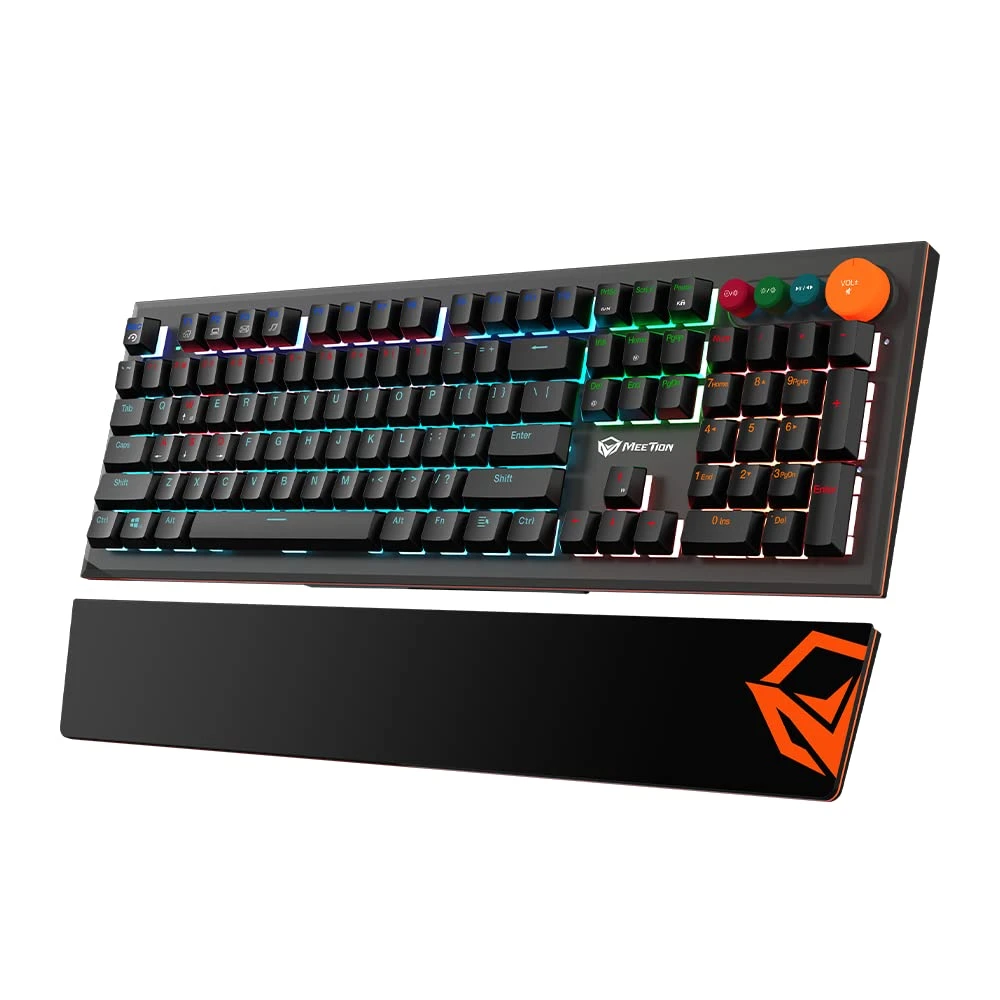 MeeTion Detachable Palmrest RGB Mechanical Gaming Keyboard