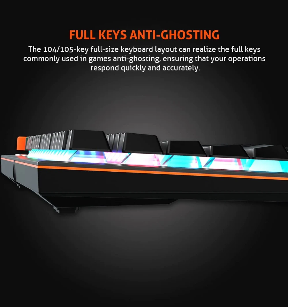 MeeTion Detachable Palmrest RGB Mechanical Gaming Keyboard