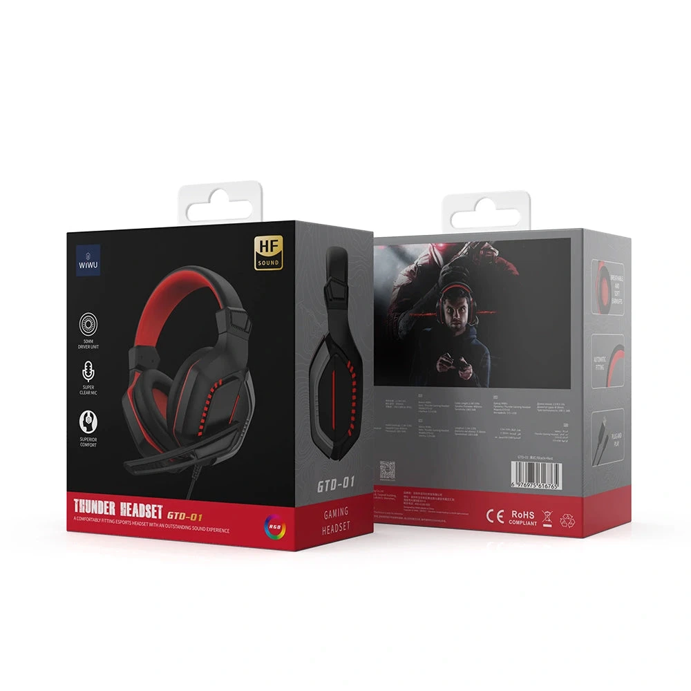 WiWu Thunder GTD-01 Wired Gaming Headset with 50mm Speakers