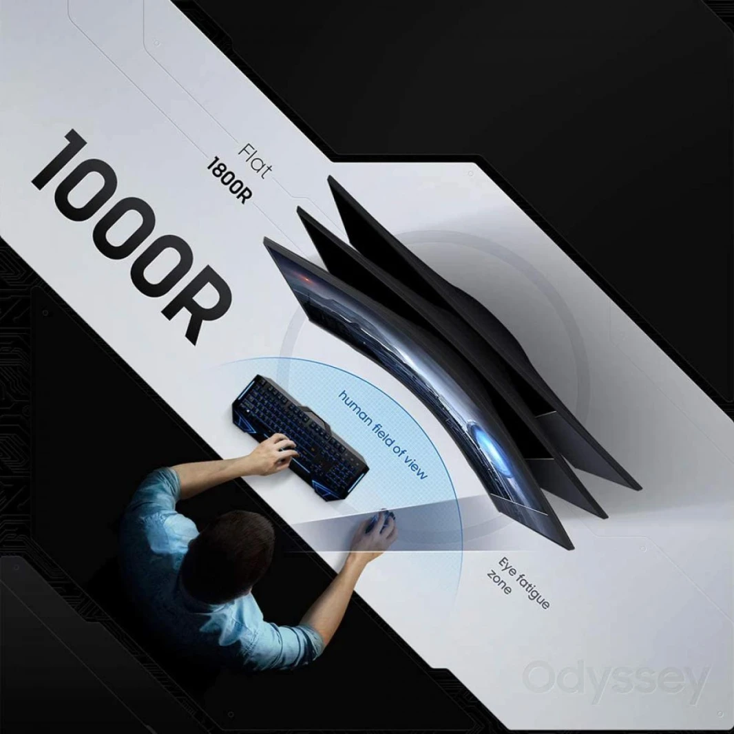 سامسونج 34  أوديسي G5 UWQHD HDR 165hz 1000R منحني الترا واسعة