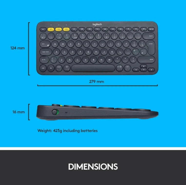 Logitech K380 Wireless Keyboard English Keyboard Dark Grey