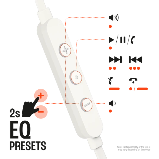 JBL T305C-BU In-Ear Earphones, USB, Microphone