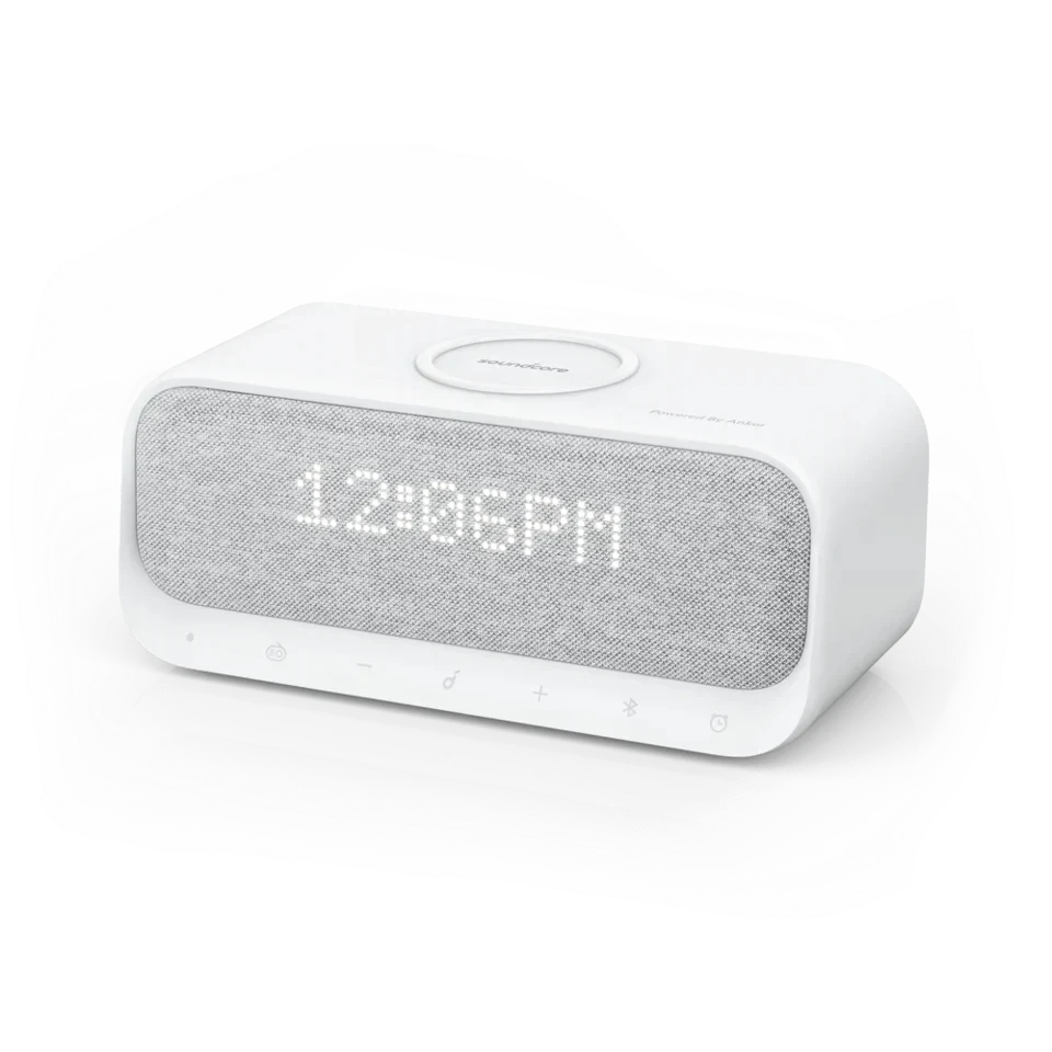 Anker SoundCore Wakey Alarm Clock Bluetooth Speaker White