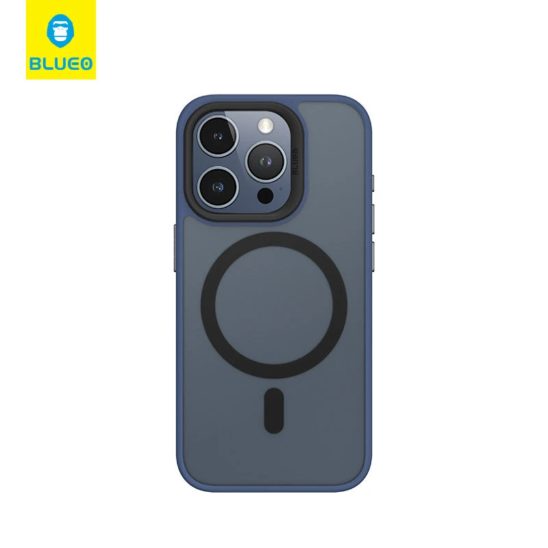 BLUEO Skin Friendly Case With Magnetic IPH 15 Dark Blue