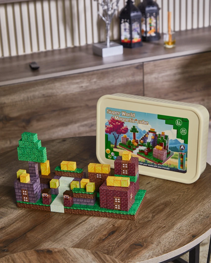 Didi Buildies Magnetic Cubes 128 Pcs Build Vlg House Theme